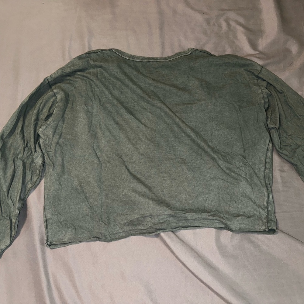 Aerie Cropped Long-Sleeve Shirt - Picture 9 of 9